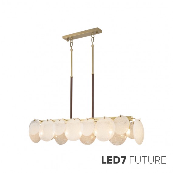 Loft Industry Modern - Leather&Glass Linear Chandelier